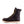 Load image into Gallery viewer, left side view of dark brown high top moccasin style boot with yellow/brown laces and white wedge sole
