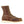 Load image into Gallery viewer, side of dark brown moccasin style boot with yellow and brown laces and white sole
