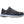 Load image into Gallery viewer, men&#39;s athletic grey shoe with horizontal line design. White soles and blue accents
