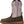 Load image into Gallery viewer, womens dark brown boots with pink shaft and white/red embroidery left view
