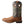 Load image into Gallery viewer, Men brown cowboy boot with blue embroidered shaft and tear drop holes left view
