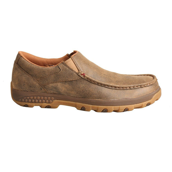 light brown slip on with orange interior right view
