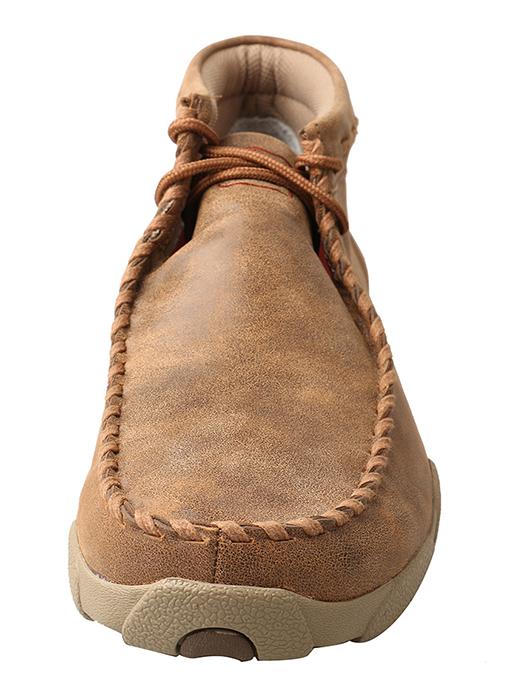 Brown Moc with Tan Soles and laced accents front view
