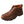 Load image into Gallery viewer, Mens Brown Letather shoe with orange patches and X logo front corner view
