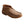 Load image into Gallery viewer, moccasin style brown shoe w/ floral pattern etched onto top portion
