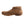 Load image into Gallery viewer, moccasin style brown shoe w/ floral pattern etched onto top portion left view
