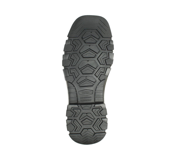 bottom view black sole of mens work boot