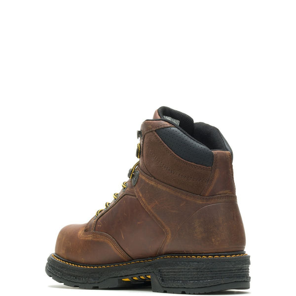 Brown Waterproof Plus Boots with yellow laces and trim back left view