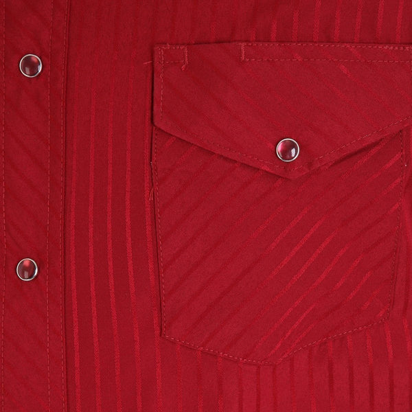 Red Stripped Button Up Close up