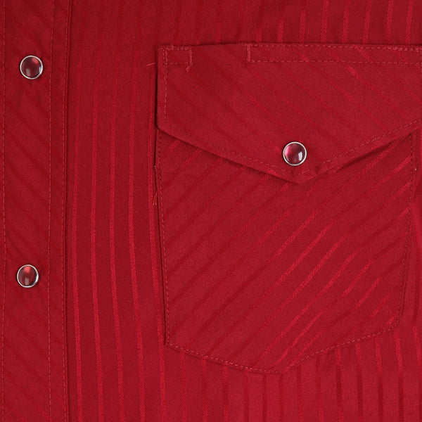 Wrangler Men's - Long Sleeve Western Snap Dobby Stripe Shirt Wine - Tall ME.AP.SHIRT L.S. - SOLIDVF JEANSWEAR, INC.