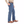 Load image into Gallery viewer, Man in Tan Button up Wearing large belt and Mute blue jeans side angle
