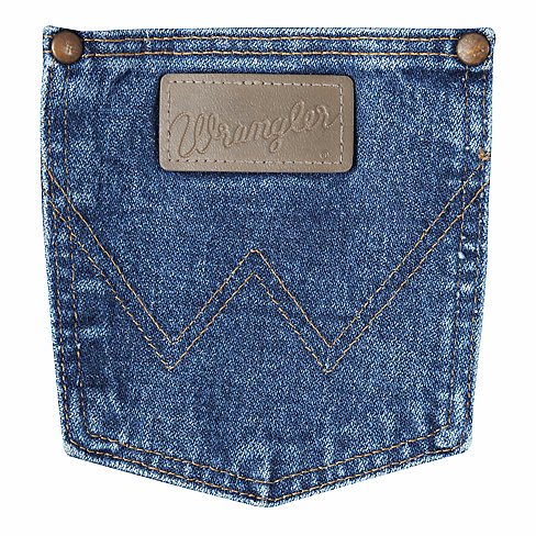 W and Wrangler Logo Embroidered on Jeans Pocket