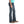 Load image into Gallery viewer, woman in teal wearing faded blue jeans side view
